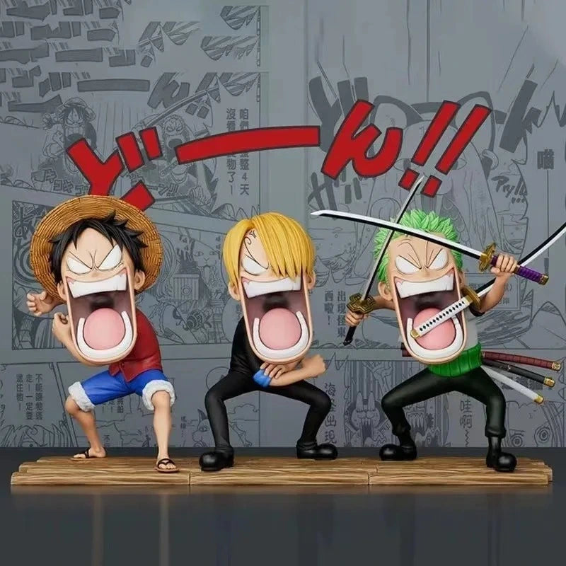 Figura de acción de dibujos animados de One Piece (juego de 3 piezas)