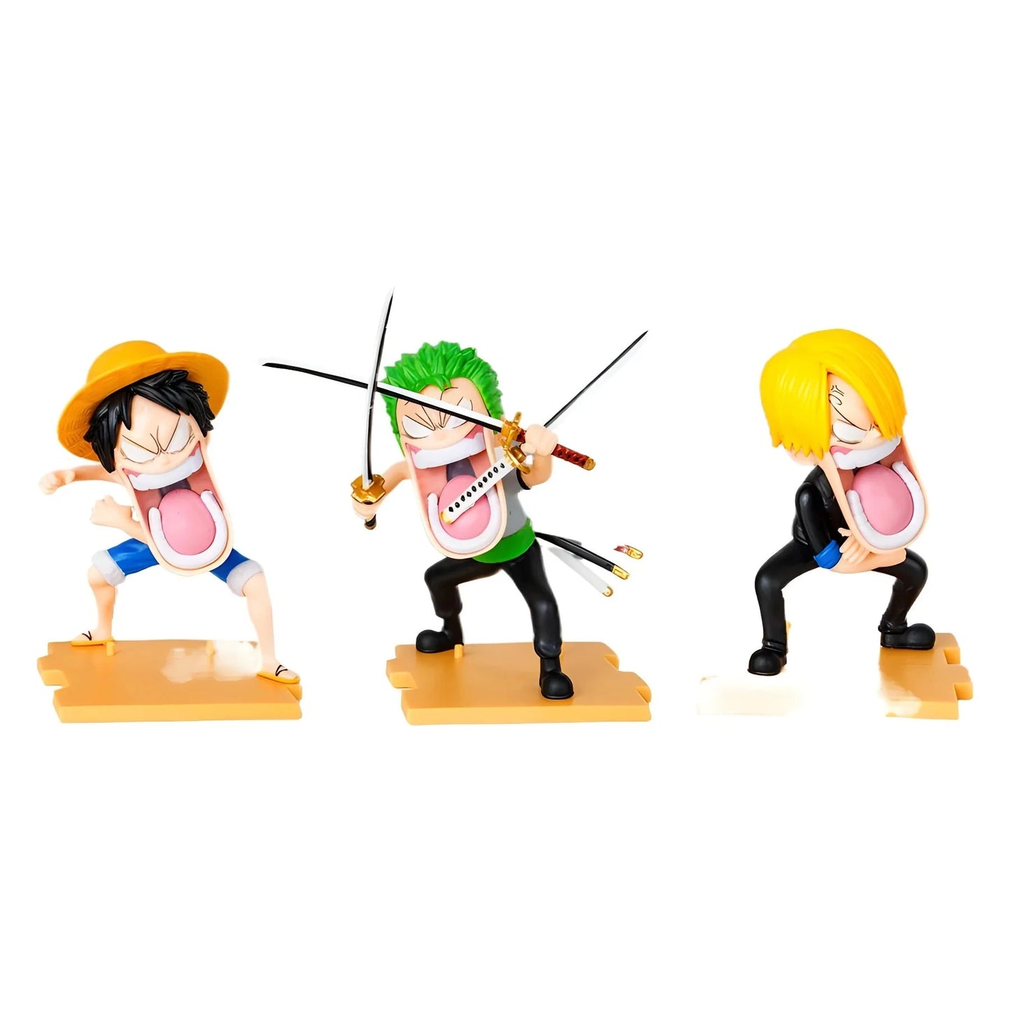 Figura de acción de dibujos animados de One Piece (juego de 3 piezas)