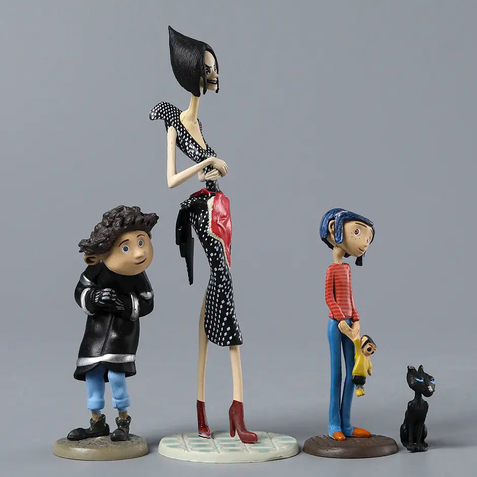 Action-Figures Coraline, Wybie, Outra Mãe & Gato (2.5-13cm)
