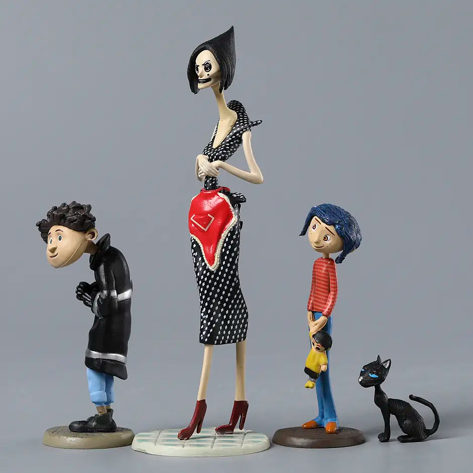 Action-Figures Coraline, Wybie, Outra Mãe & Gato (2.5-13cm)