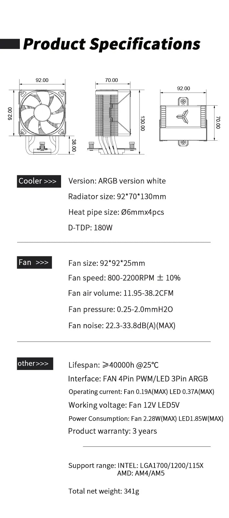 Aircooler CR1400 92mm