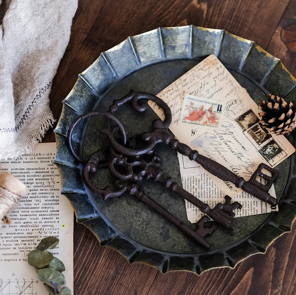 Vintage Lines 1920s Cast Iron Tray