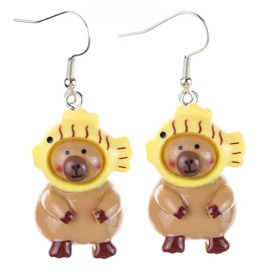 Flatback Capybara Earrings