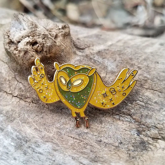 Cosmic Owl Brooch 30mm