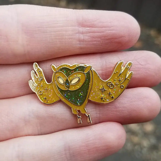 Cosmic Owl Brooch 30mm