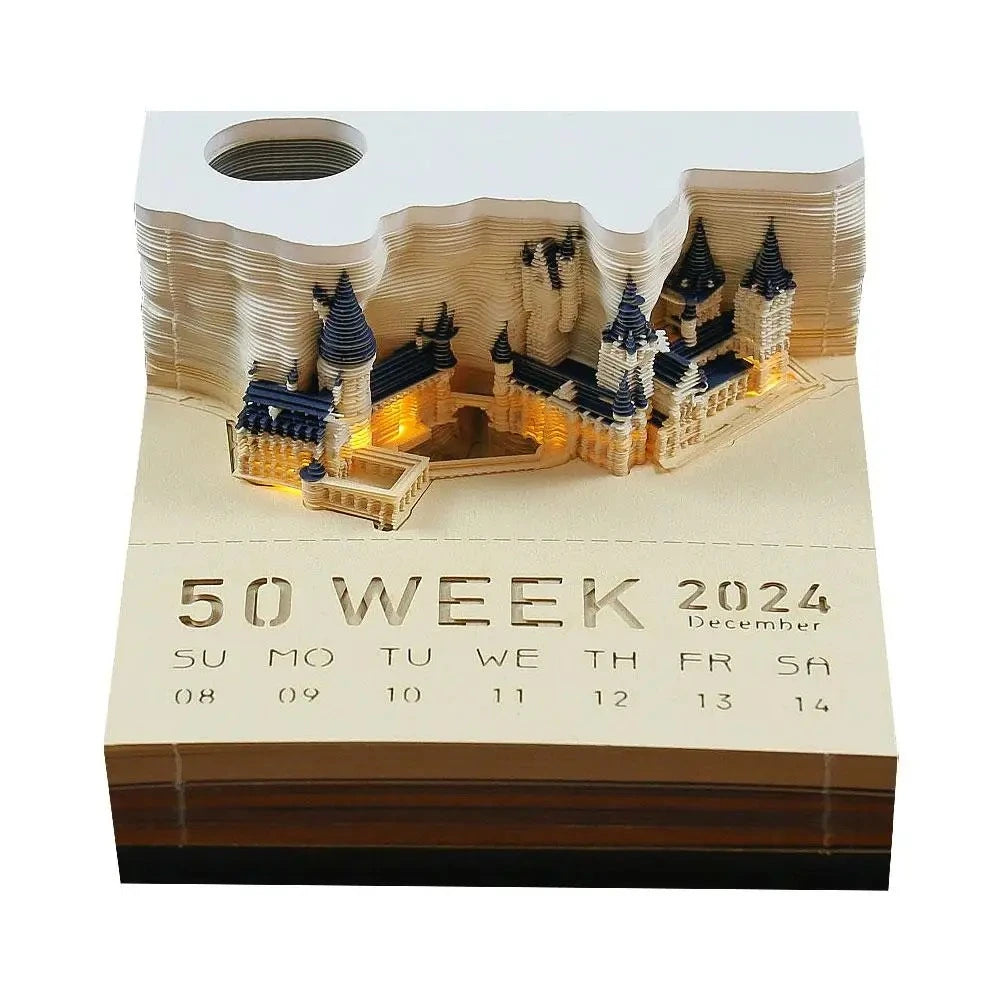 Calendario de bloc de notas 3D