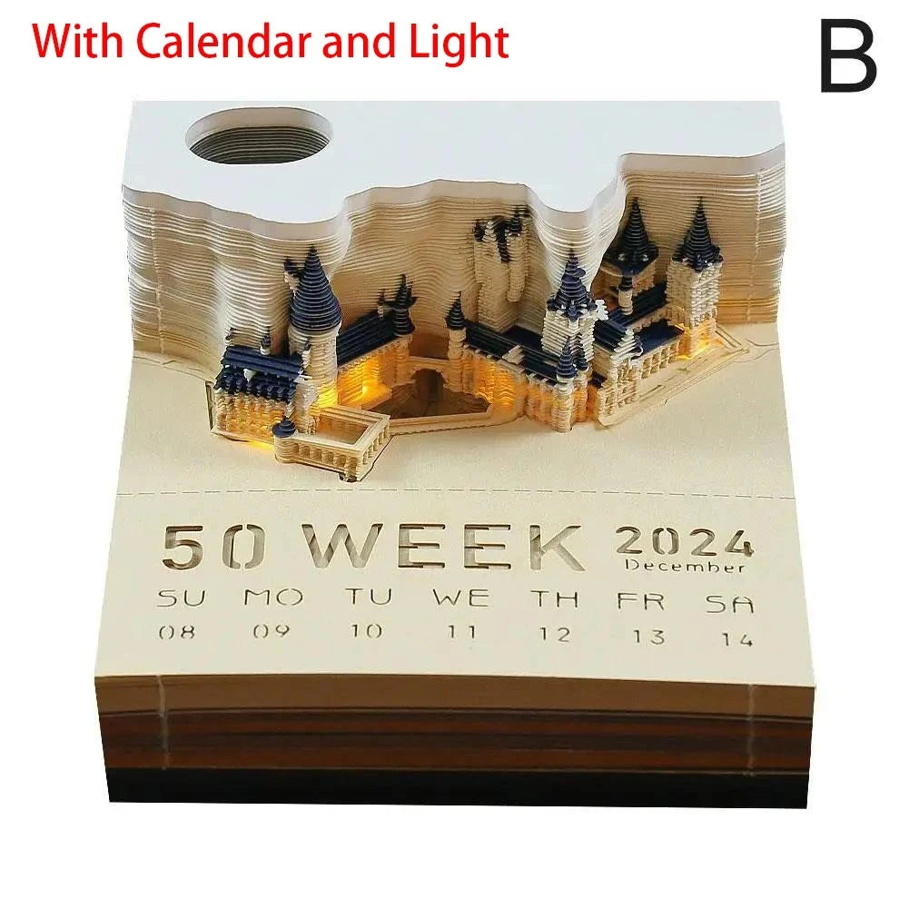 Calendario de bloc de notas 3D
