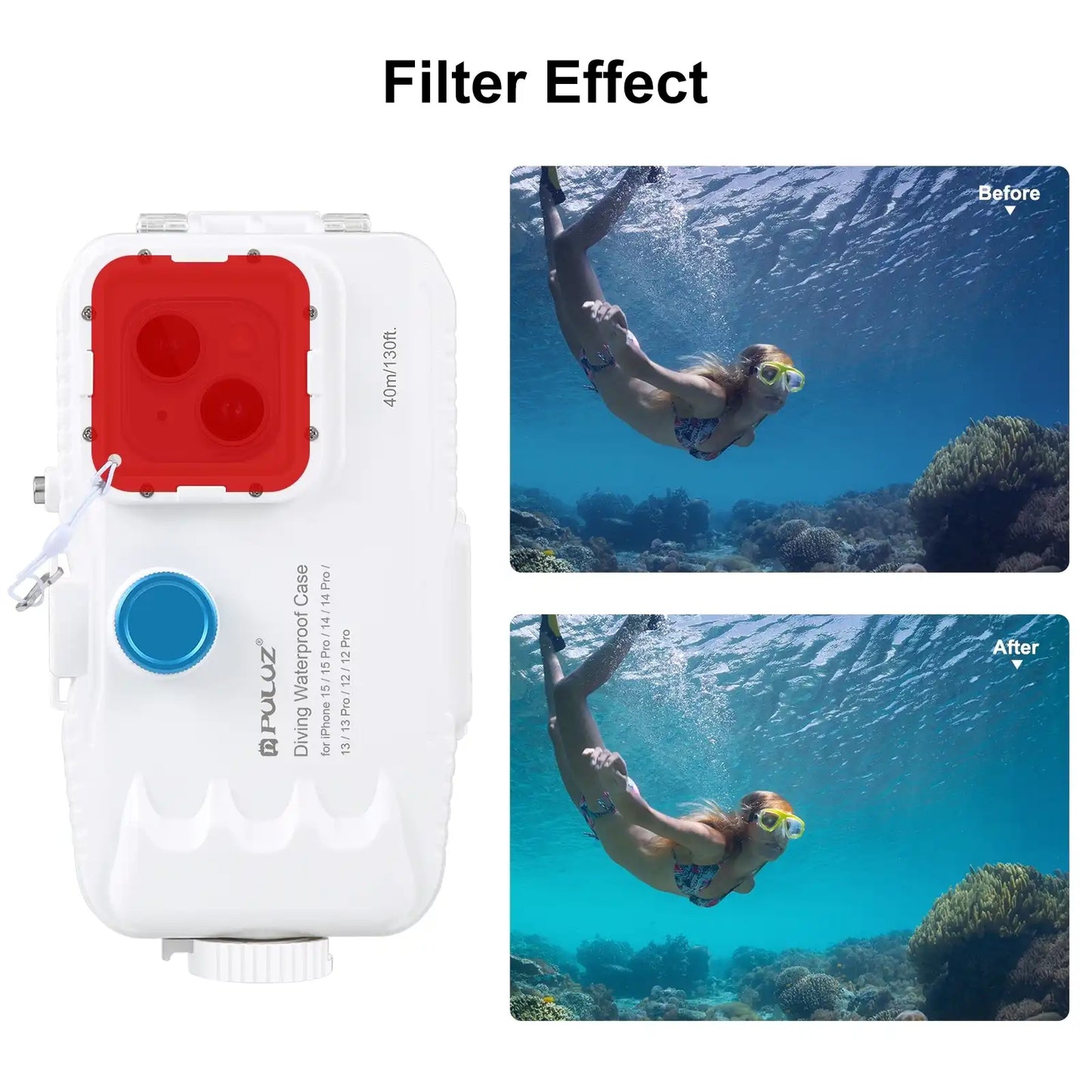 Funda de buceo para iPhone – Hasta 40 m