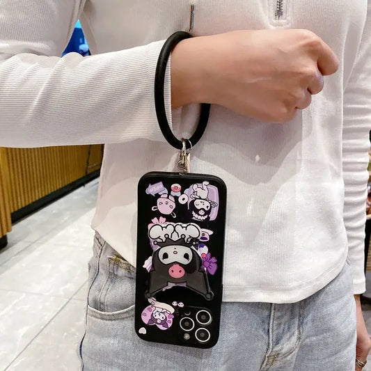 Funda protectora Kuromi-Sticker para iPhone