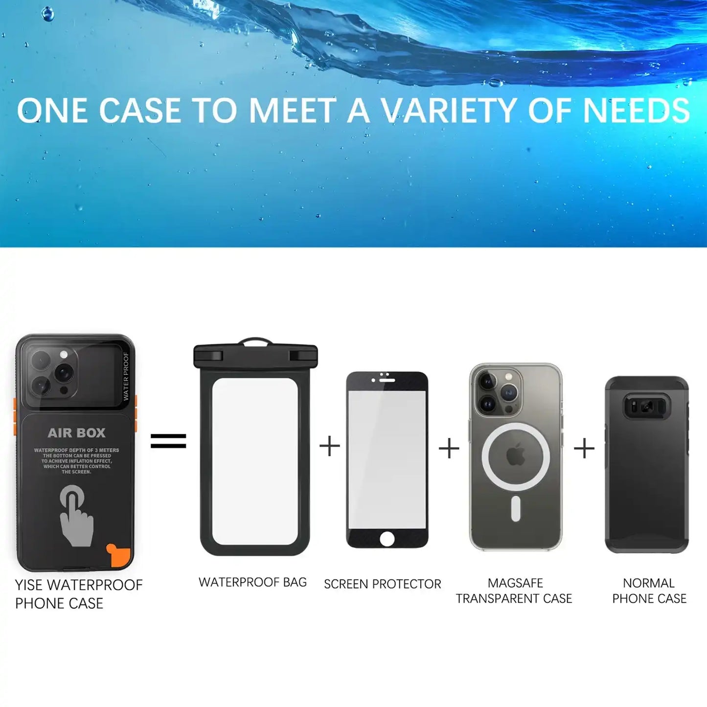 Funda de protección impermeable IP68 para iPhone