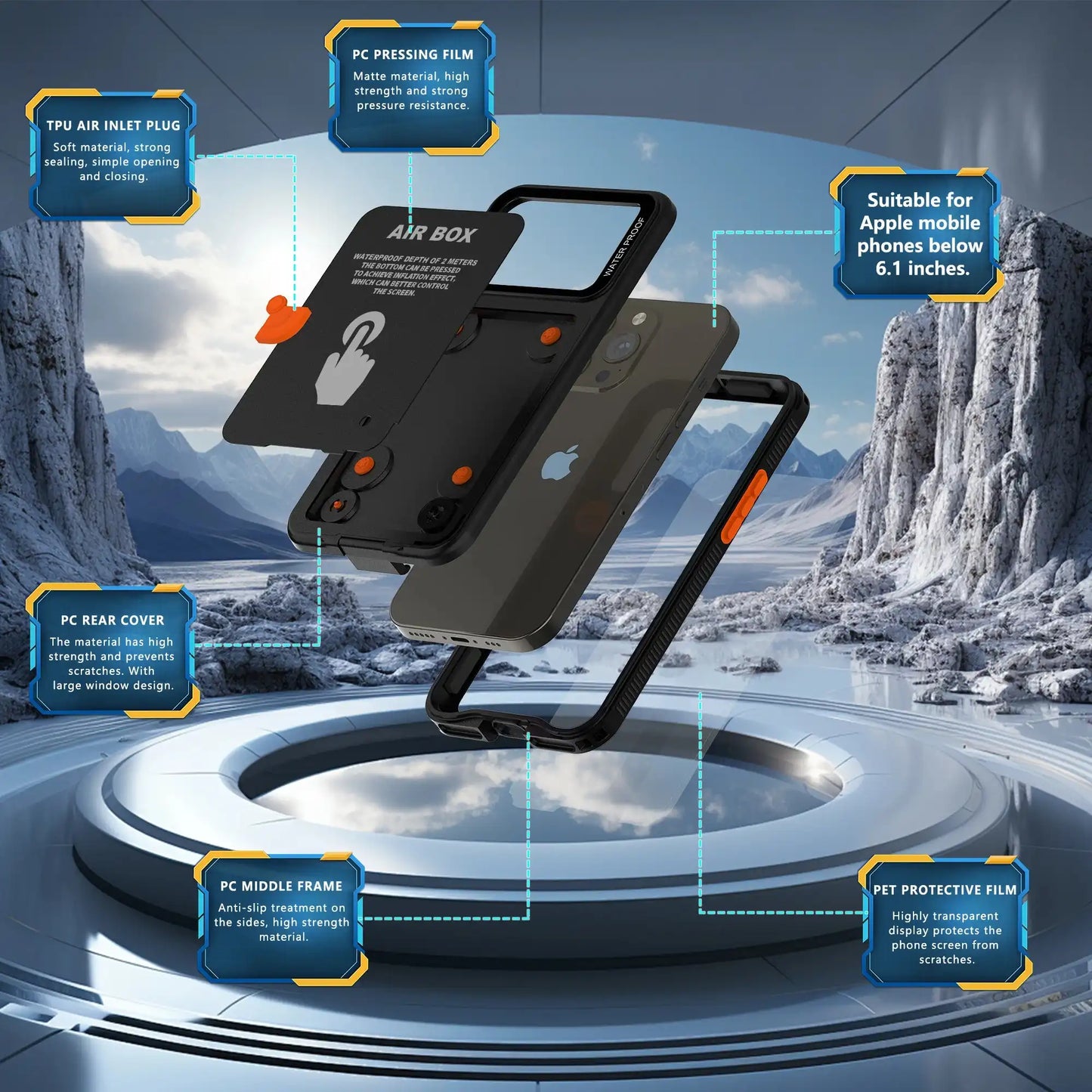 Funda de protección impermeable IP68 para iPhone