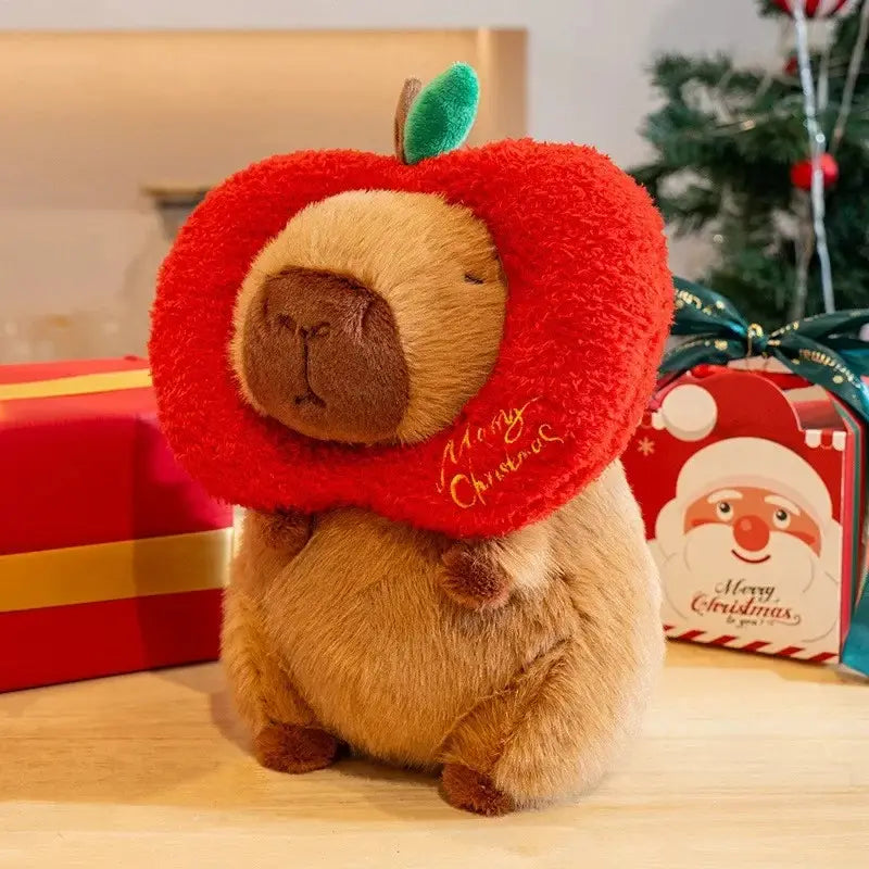 Peluche de carpincho navideño de 25 cm