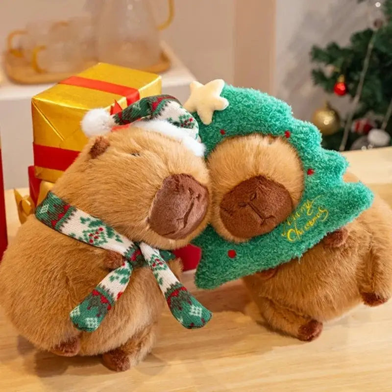 Peluche de carpincho navideño de 25 cm