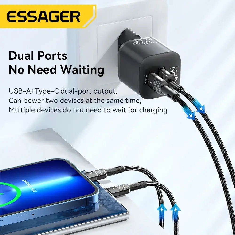 PowerCube 20W USB-C and USB Charger