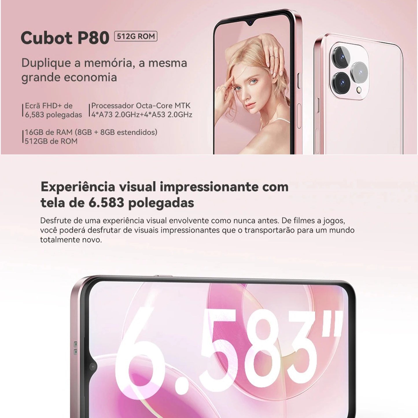 Teléfono inteligente P80 (16 GB de RAM)
