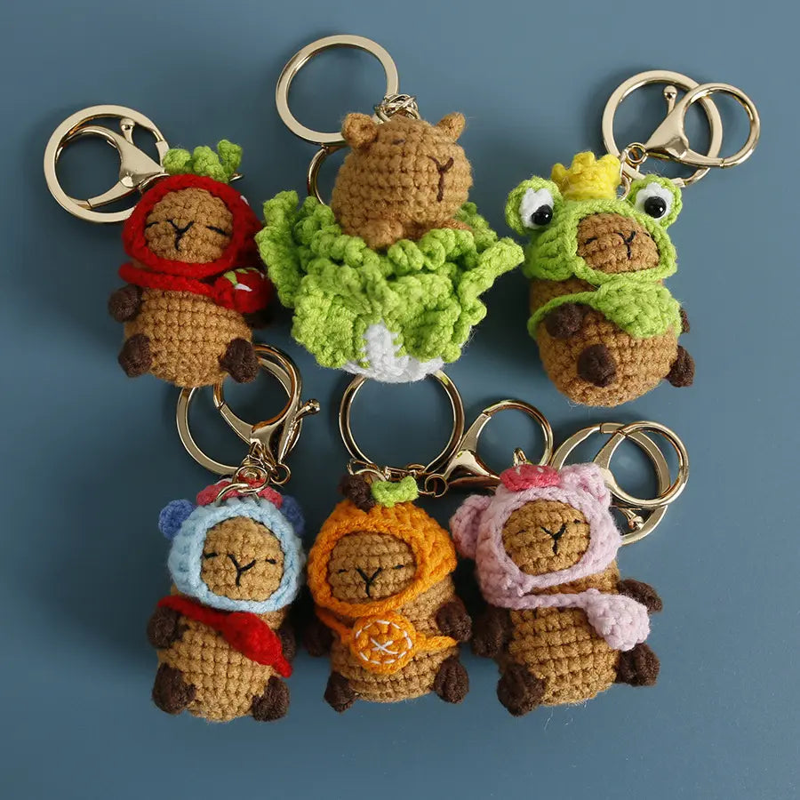 Capybara Knit Keychain