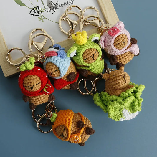 Capybara Knit Keychain