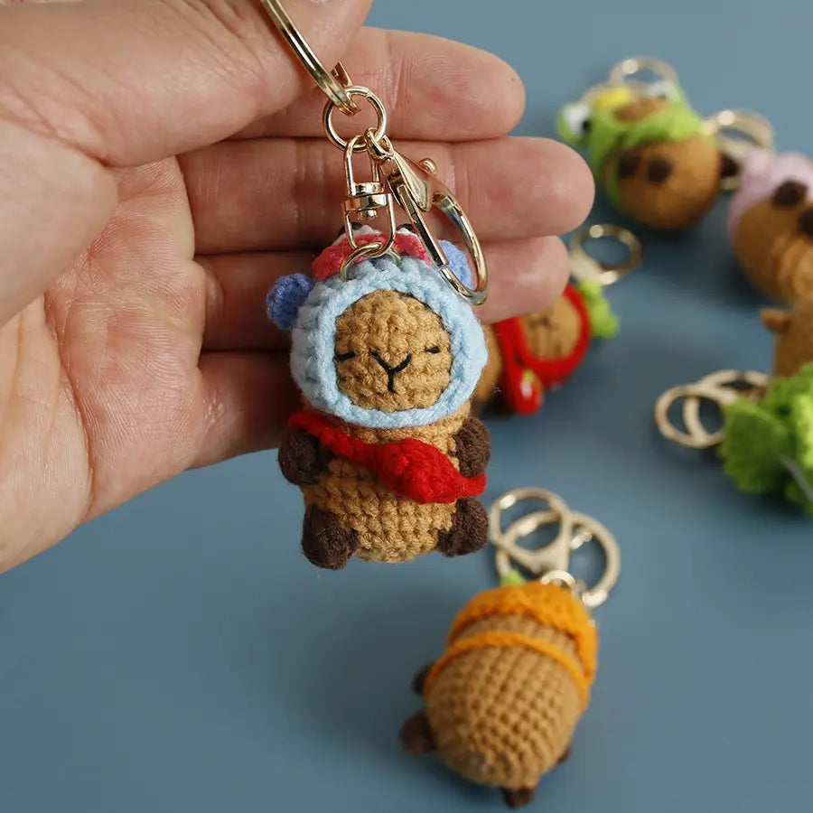 Capybara Knit Keychain