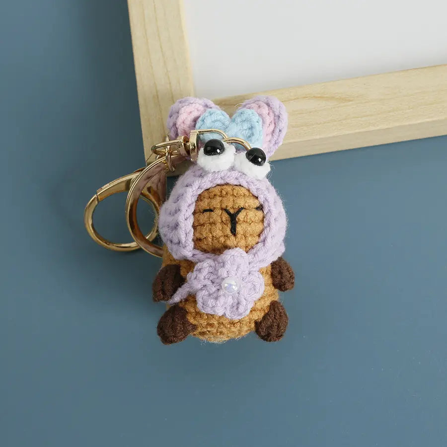 Capybara Knit Keychain