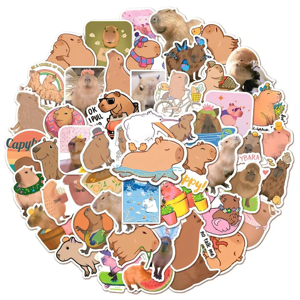 Juego de 50 pegatinas de carpincho