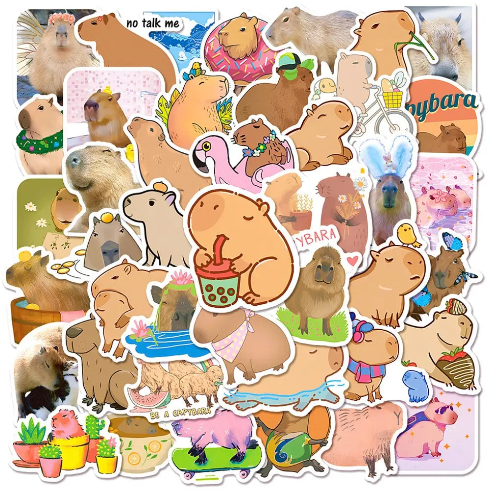 Juego de 50 pegatinas de carpincho