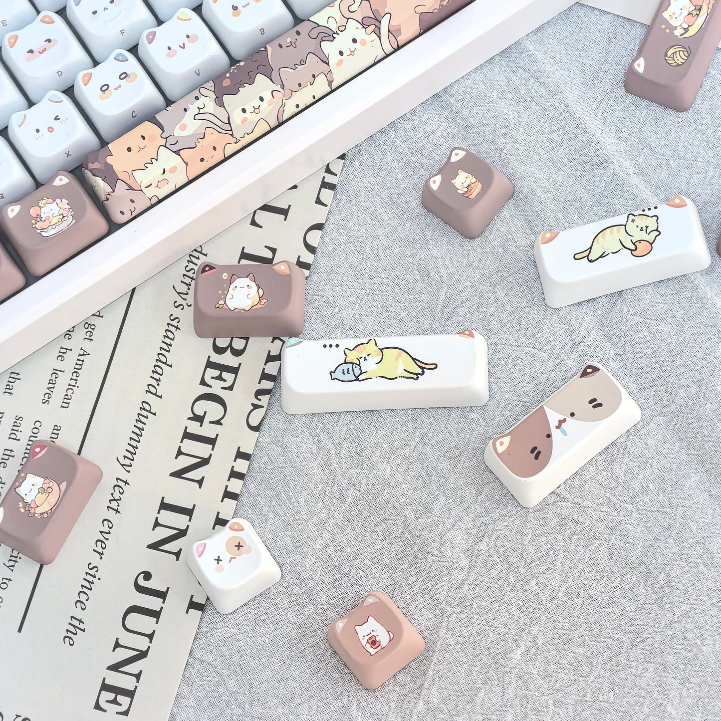 "Cute Meow" Keycap Set