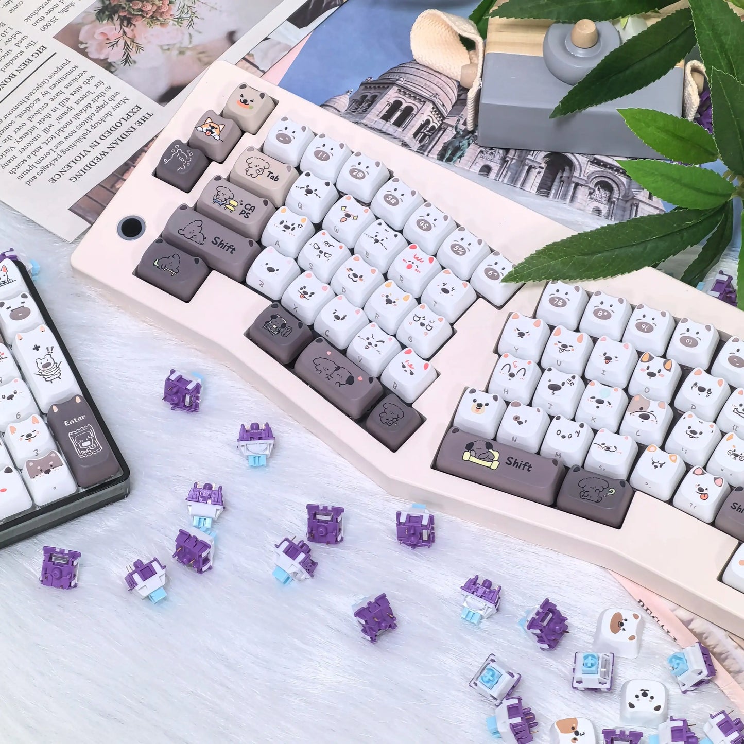 "Cute Meow" Keycap Set