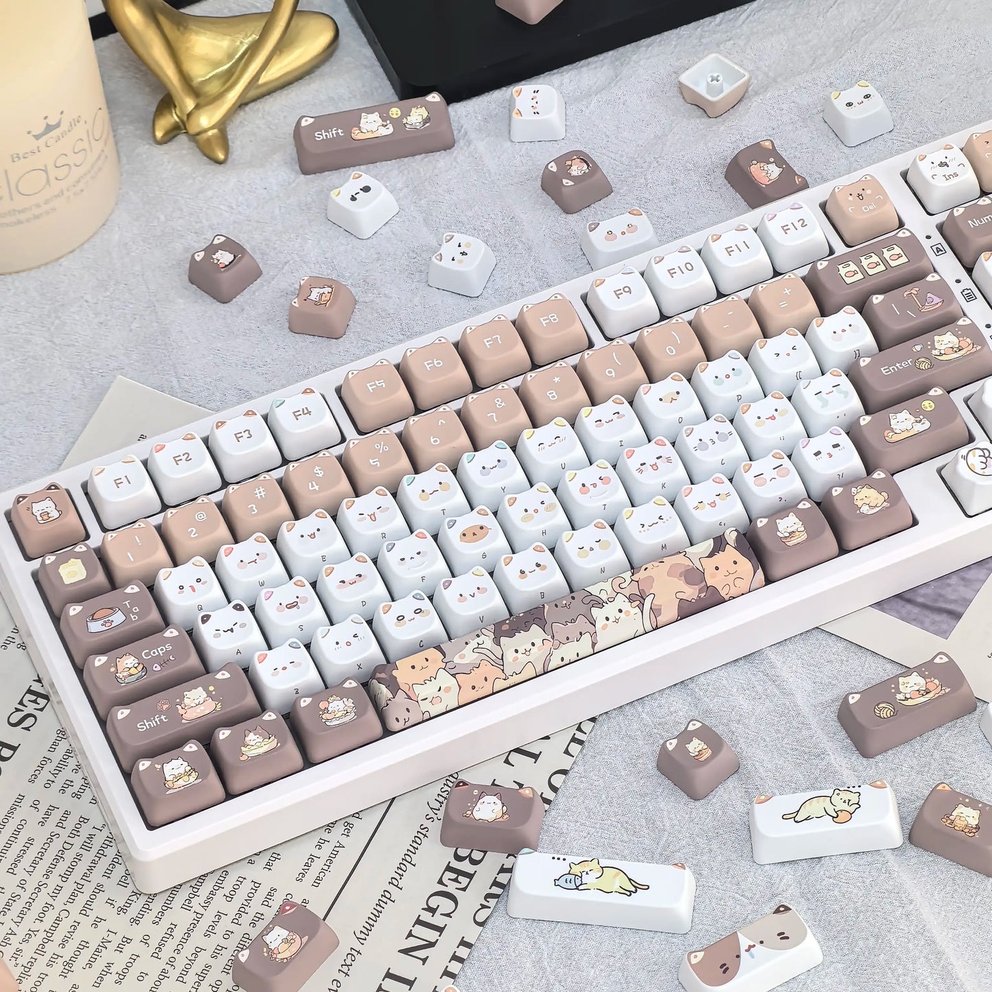 "Cute Meow" Keycap Set