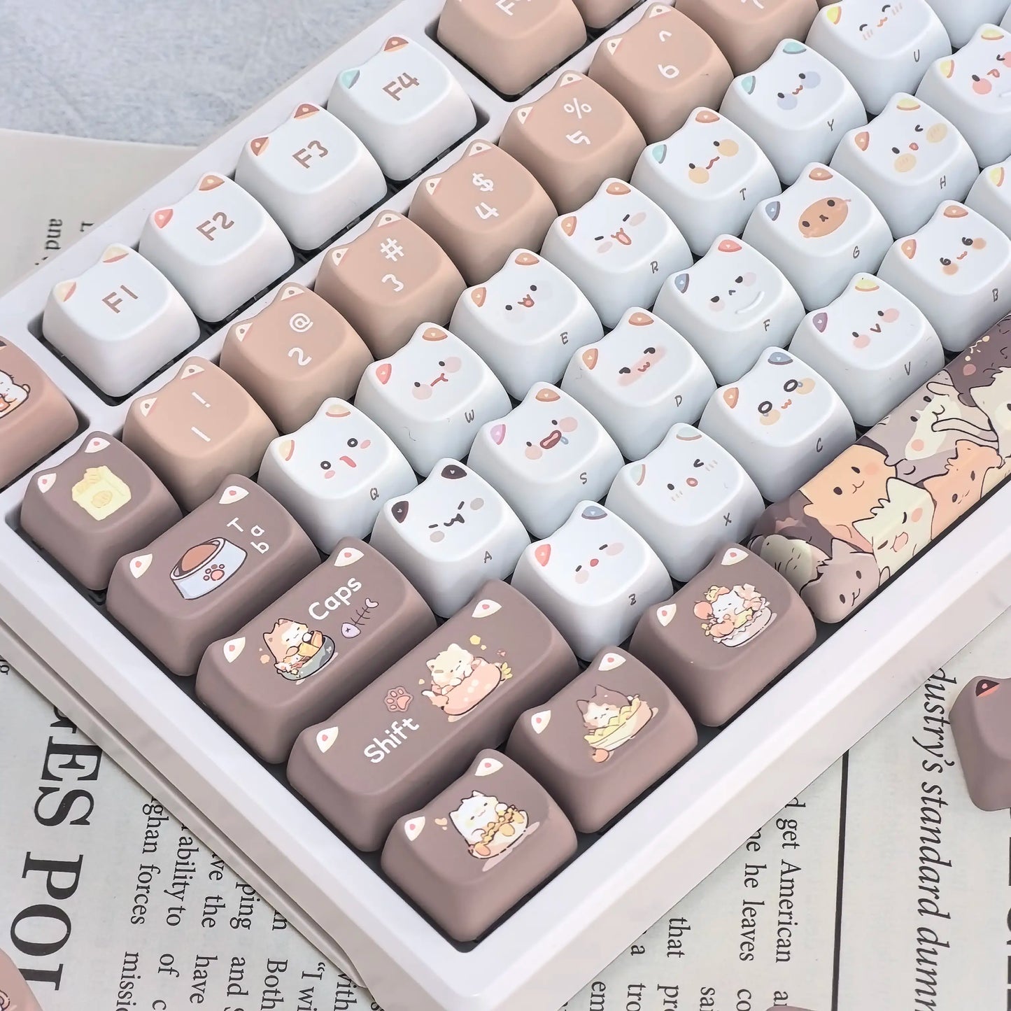 "Cute Meow" Keycap Set