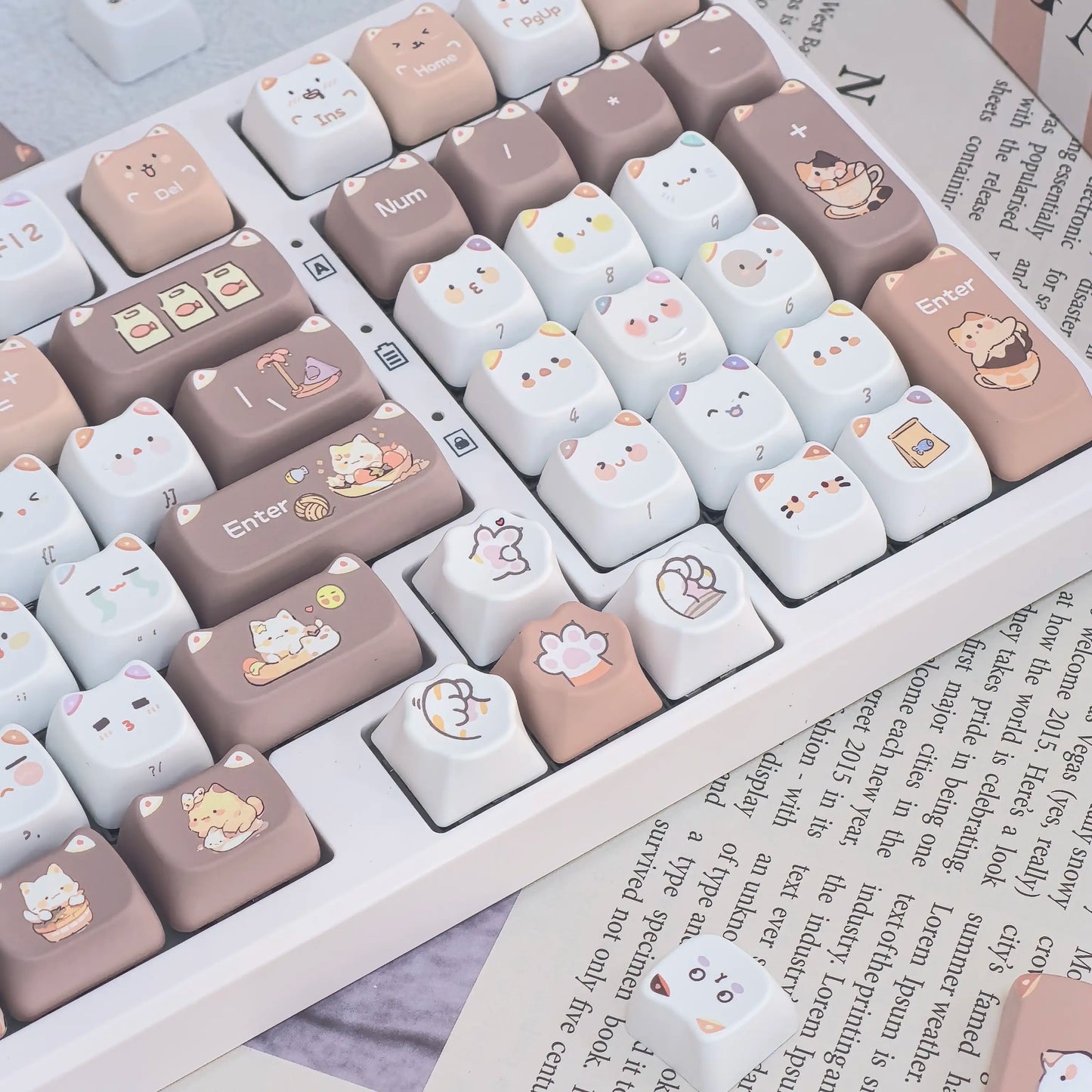 "Cute Meow" Keycap Set