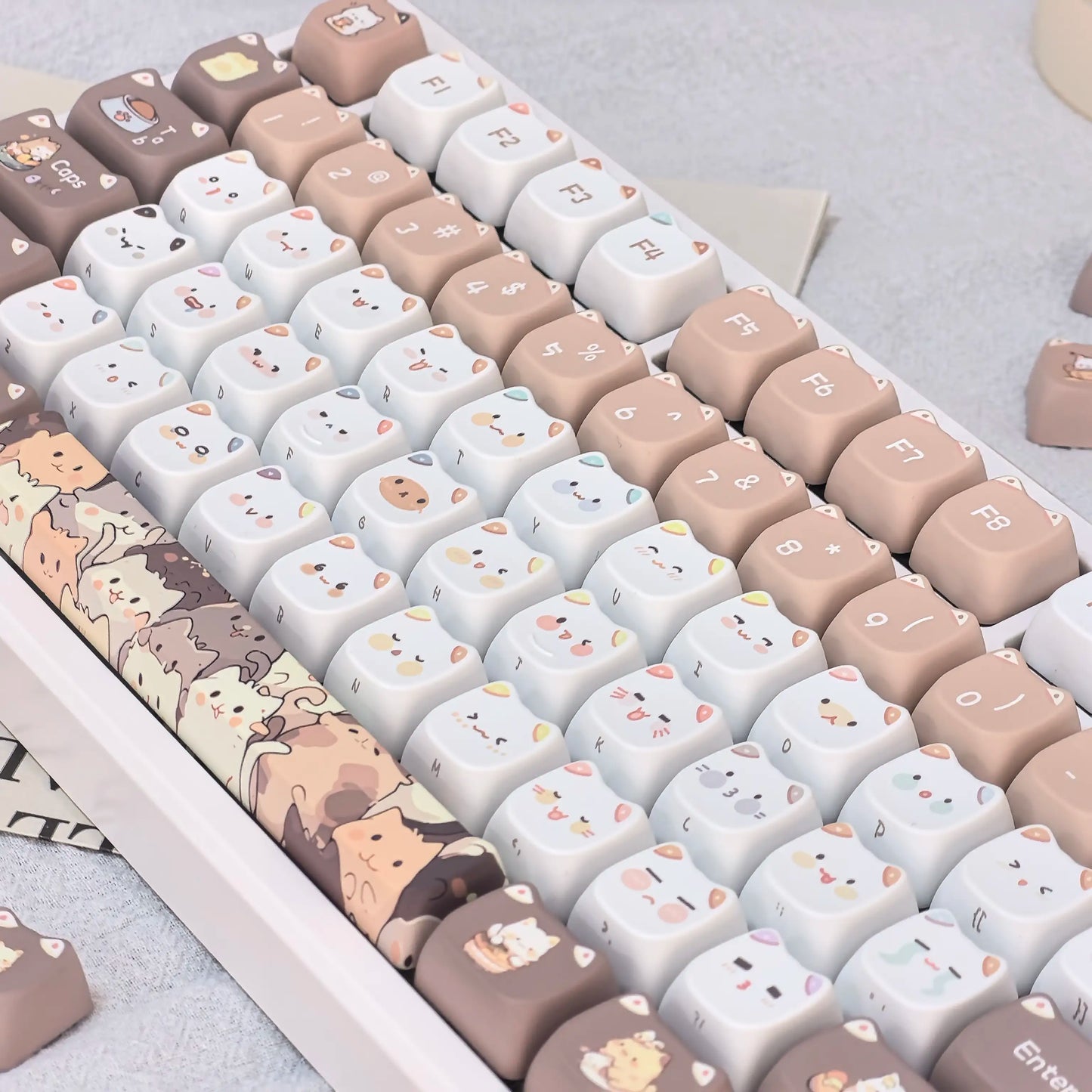"Cute Meow" Keycap Set