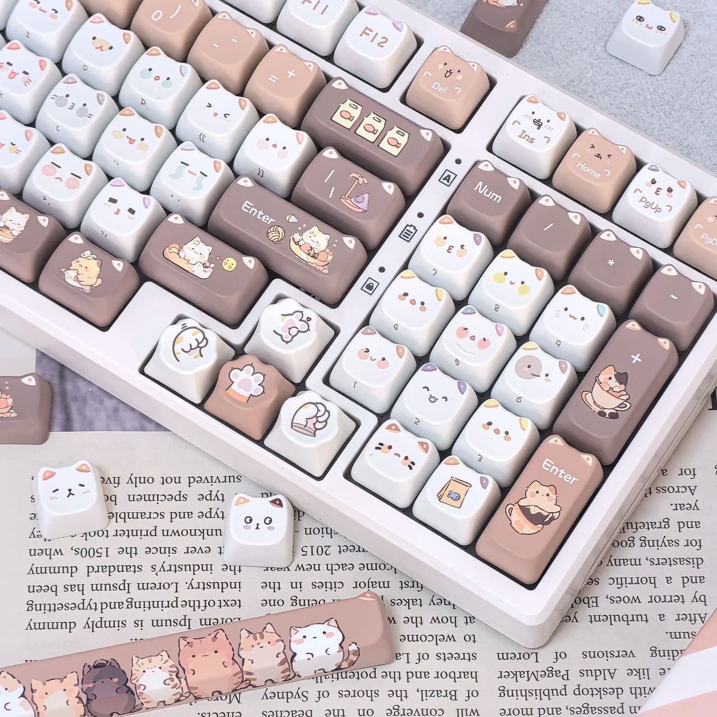 "Cute Meow" Keycap Set