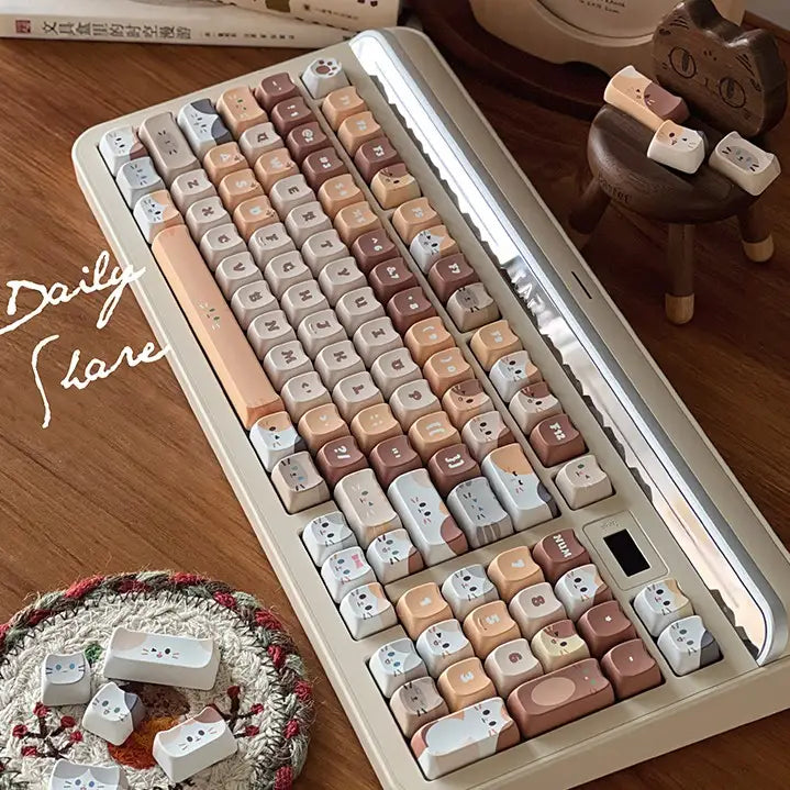 "Cute Meow" Keycap Set