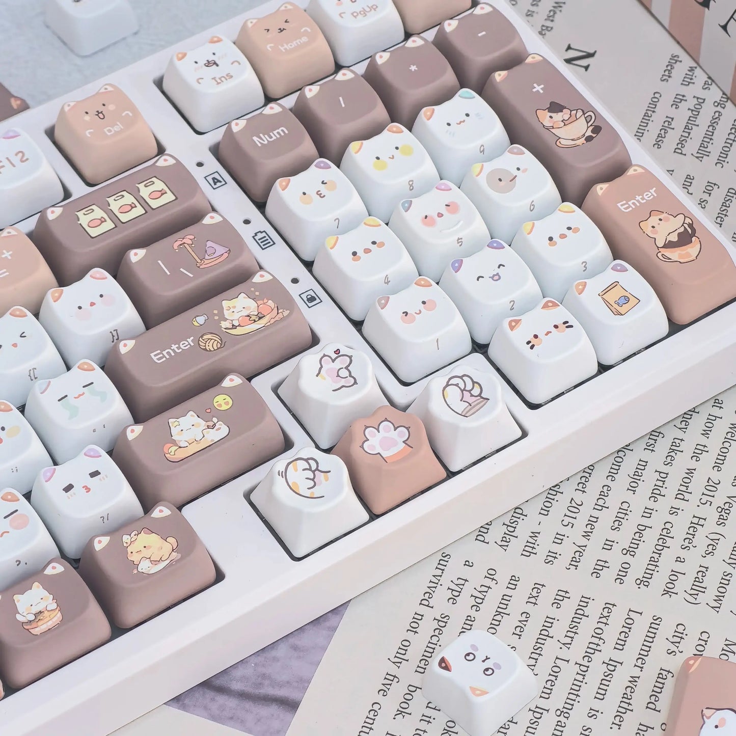 "Cute Meow" Keycap Set