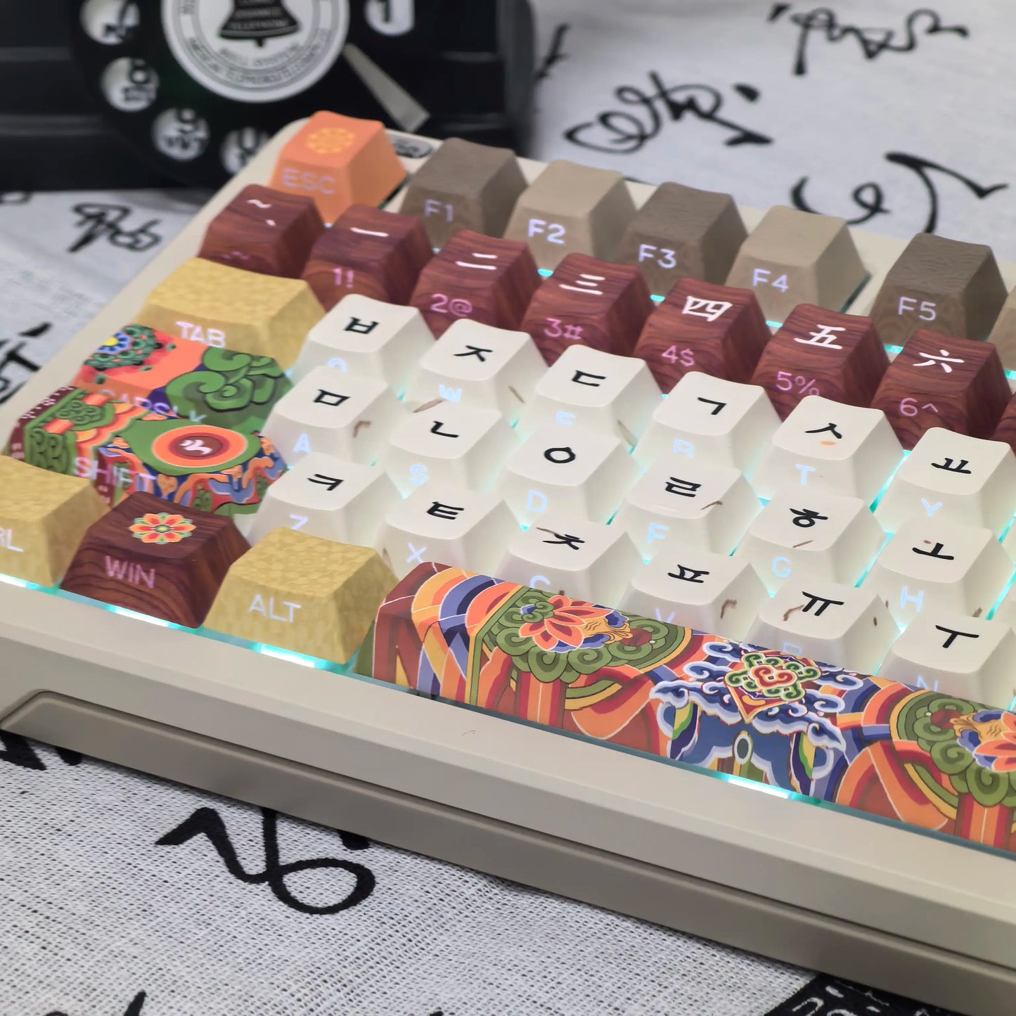 Conjunto de teclas retro coreanas