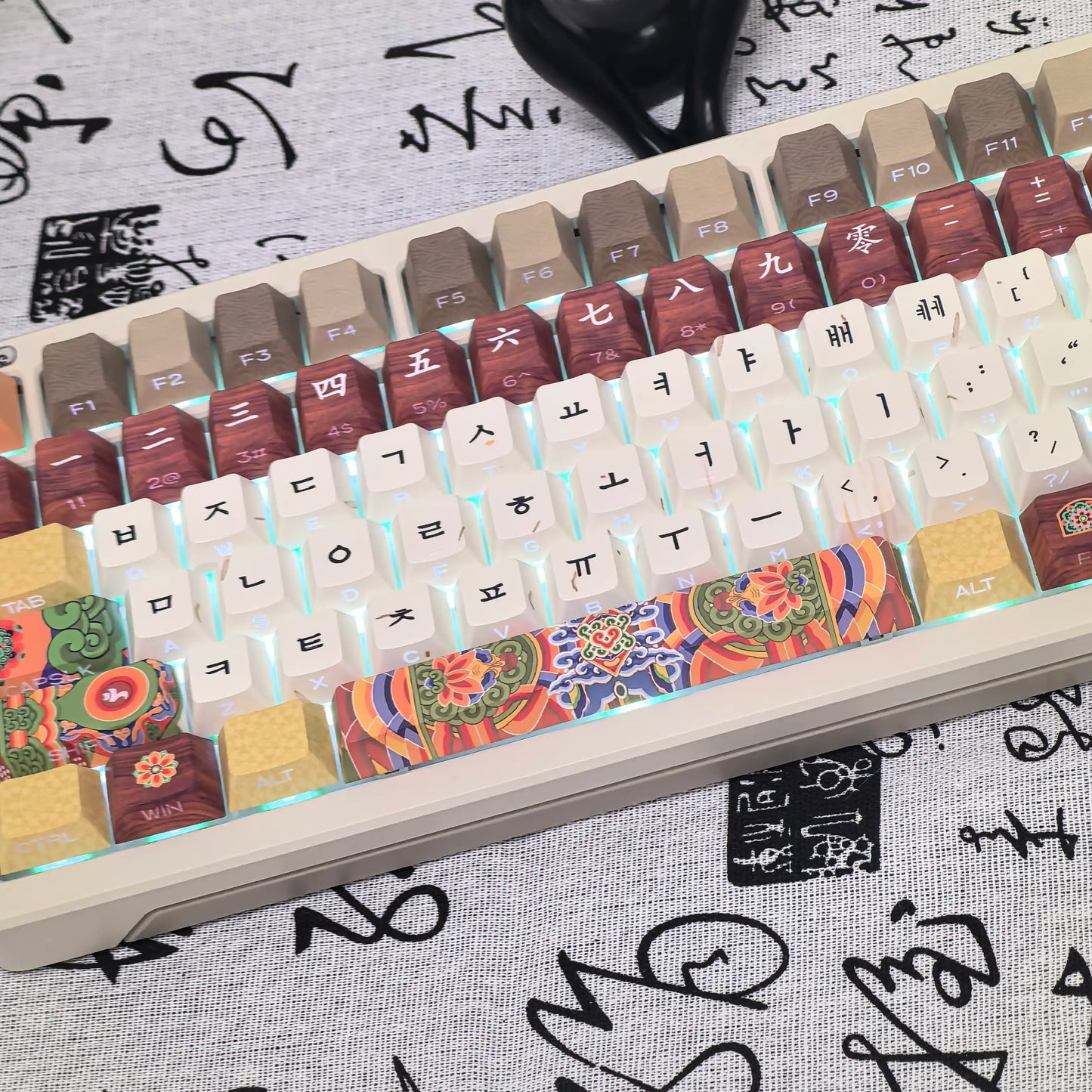 Conjunto de teclas retro coreanas