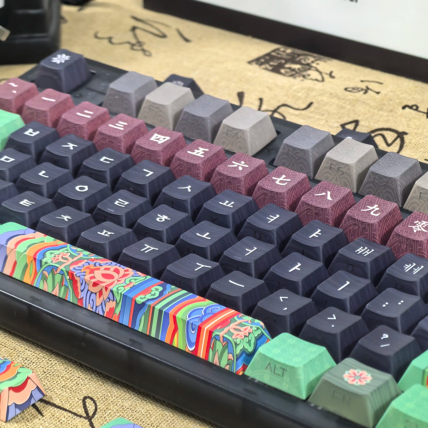Conjunto de teclas retro coreanas