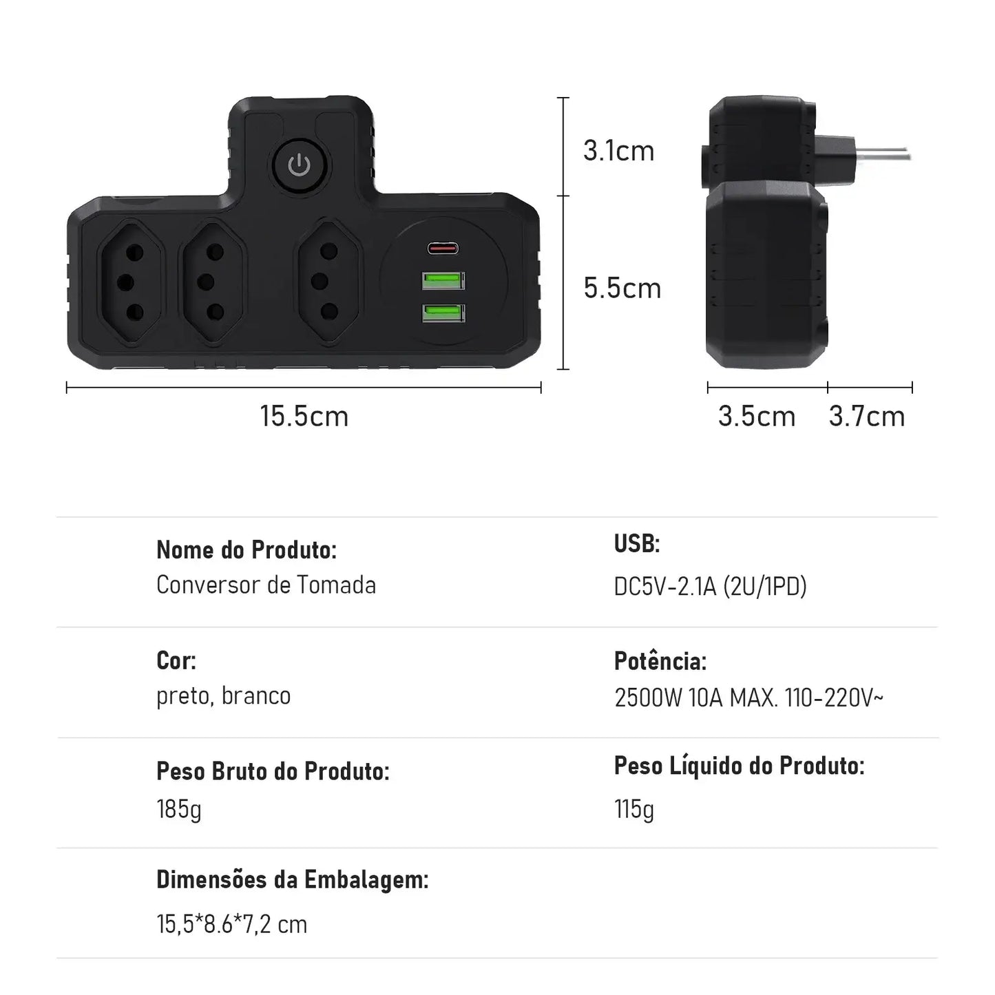 10A Multifunctional Socket Converter