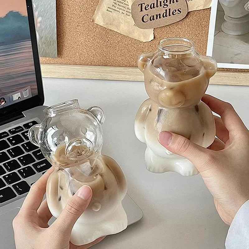 Glass Teddy Bear Cup