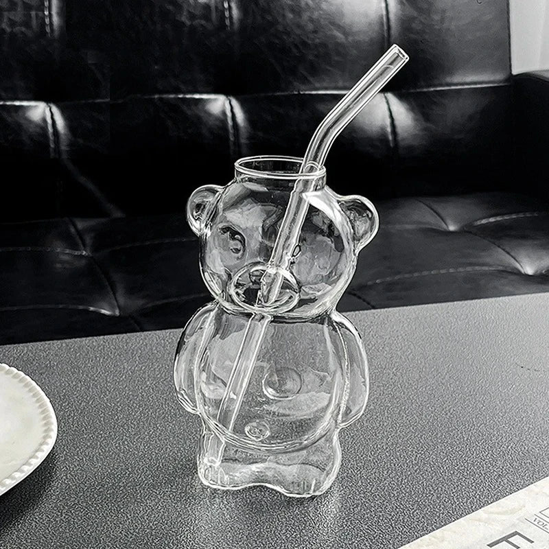 Glass Teddy Bear Cup