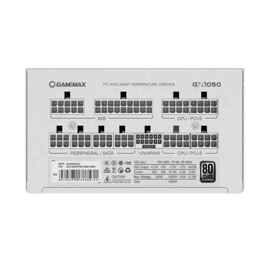 Fonte GX1050 Pro WH 1050W 80 Plus Platinum
