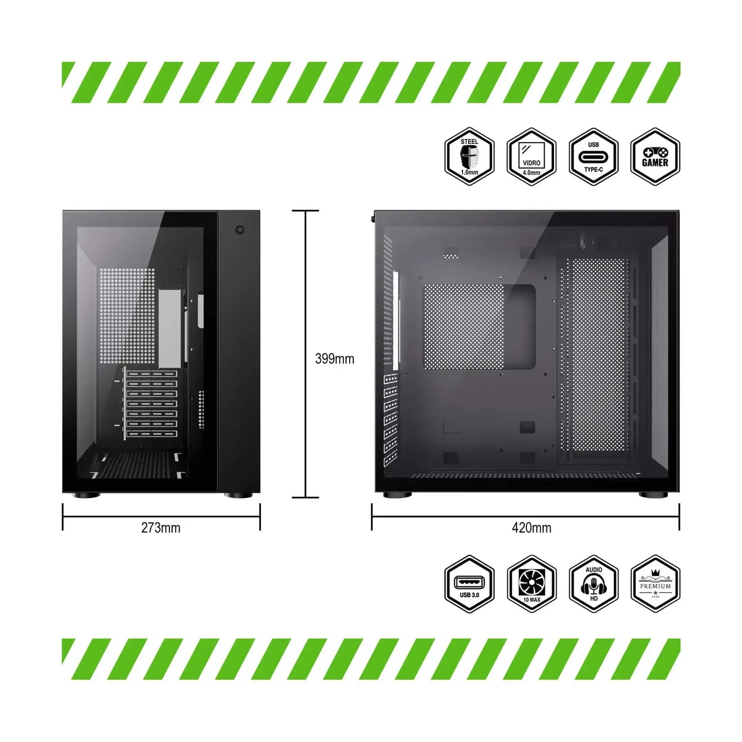 Gabinete Lucent Black ATX