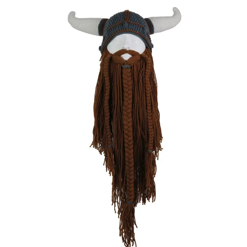 Gorro Viking com Barba e Chifres