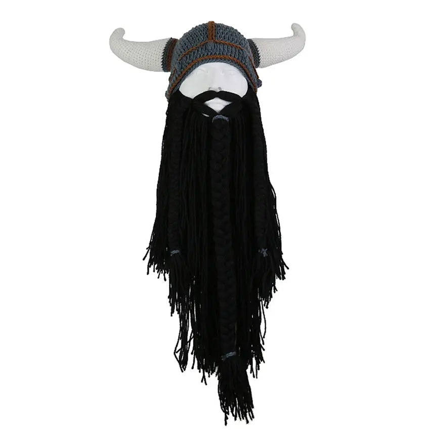 Gorro Viking com Barba e Chifres