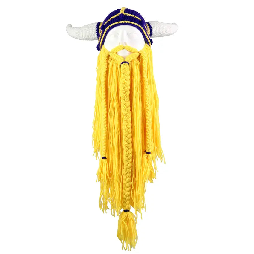 Gorro Viking com Barba e Chifres