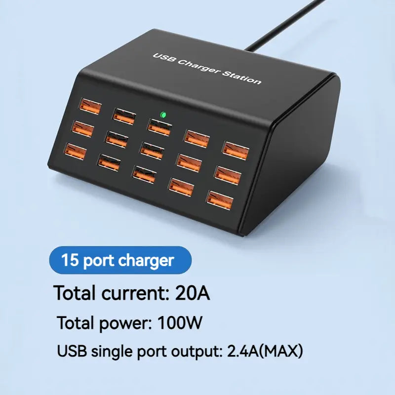 Hub de Carregamento USB 15 Portas (100W)