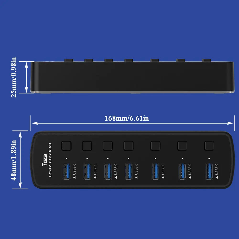 Hub de Transferência USB 7 Portas (RGB)