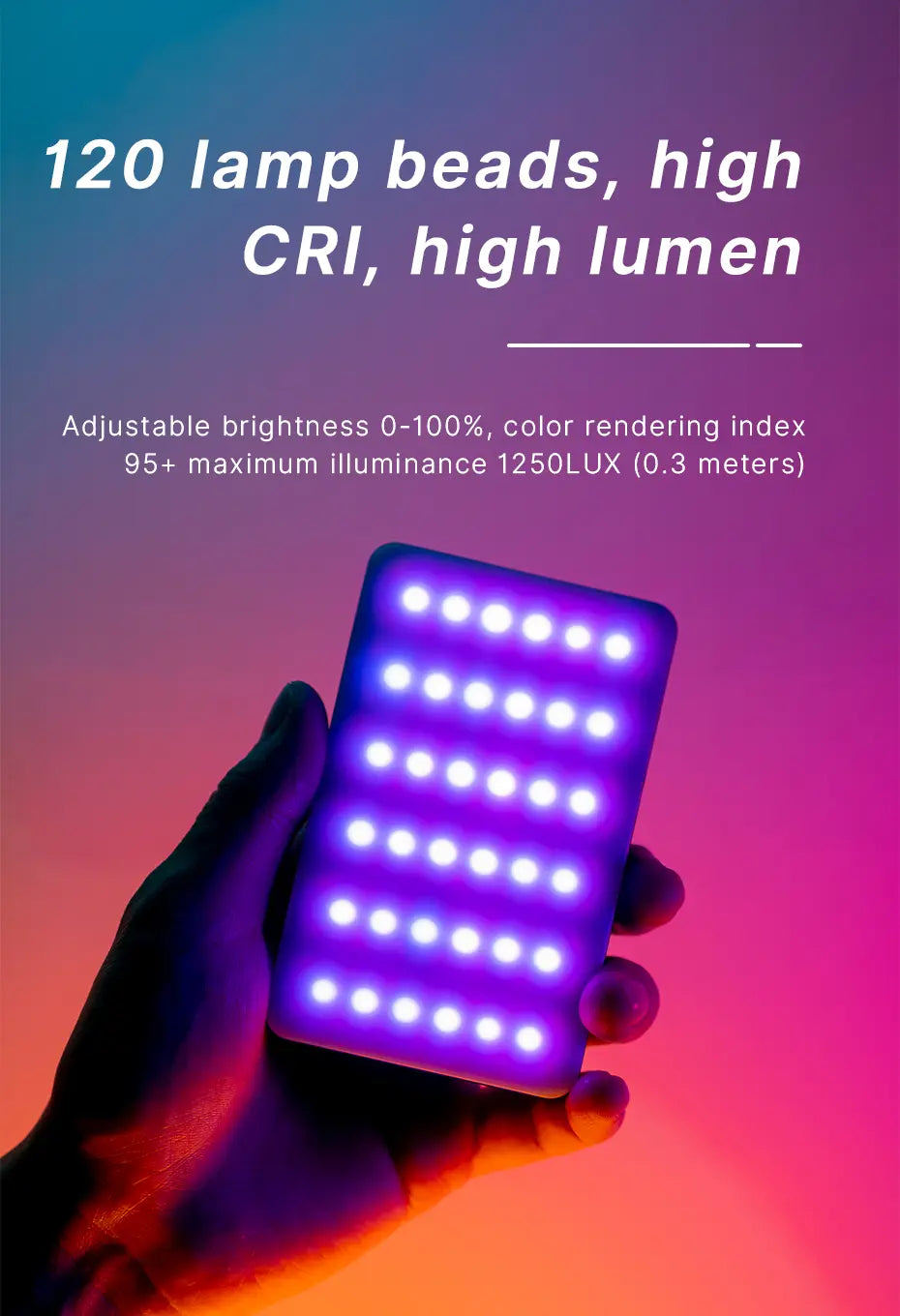 Iluminação VL120 RGB (2500-8500K)