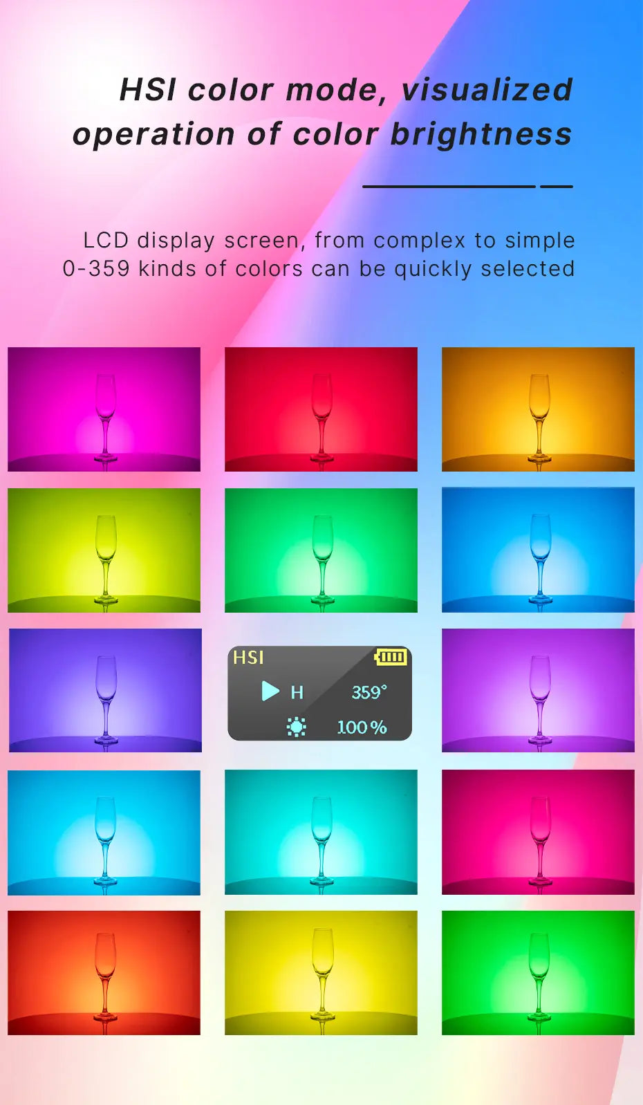 Iluminação VL120 RGB (2500-8500K)