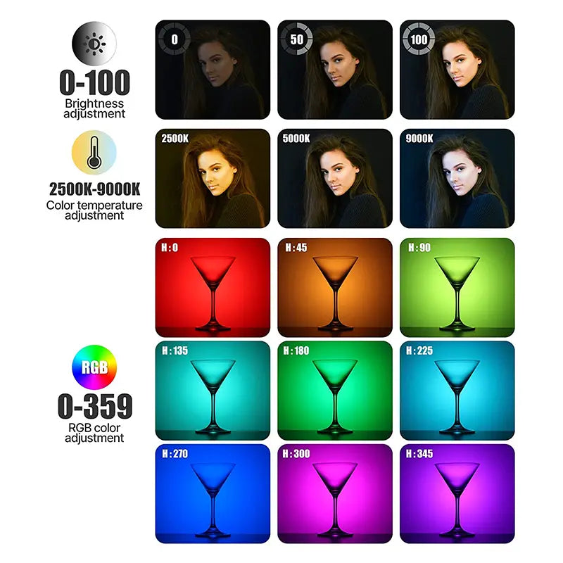 Iluminação VL120 RGB (2500-8500K)